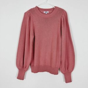 525 Pink Finley Puff‎ Sleeve Crew Knit Sweater